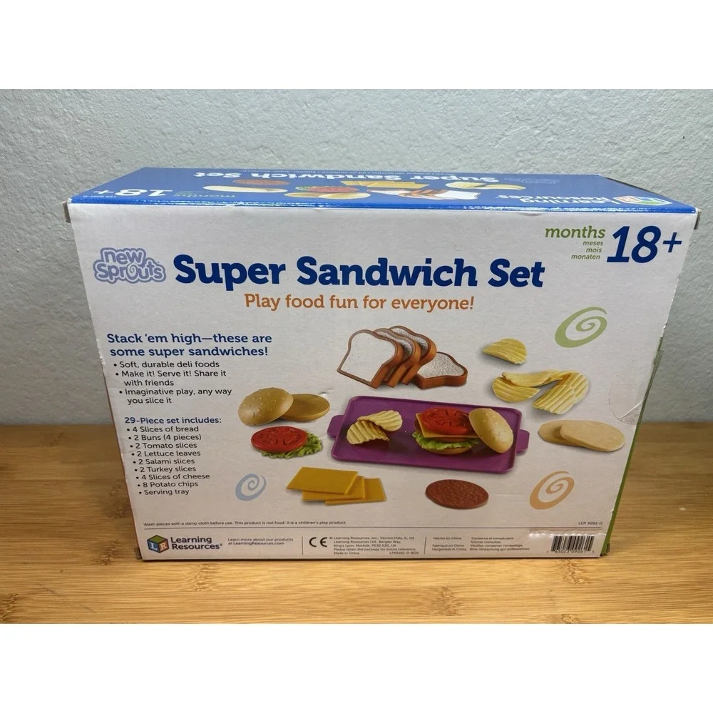 Learning Resources Super Sandwich Set - 29 Pieces. New